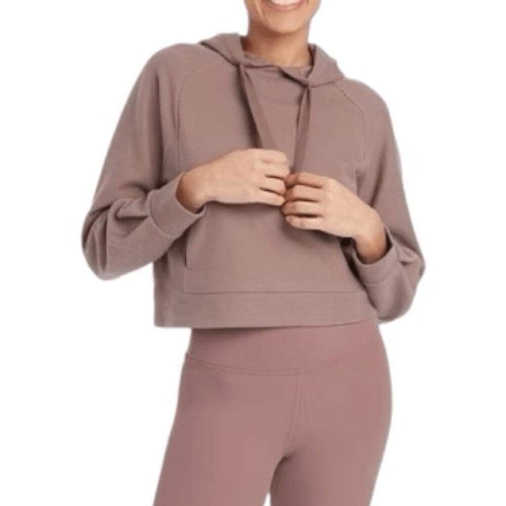 All In Motion Women's Cozy Rib Hoodie, XS - Brown